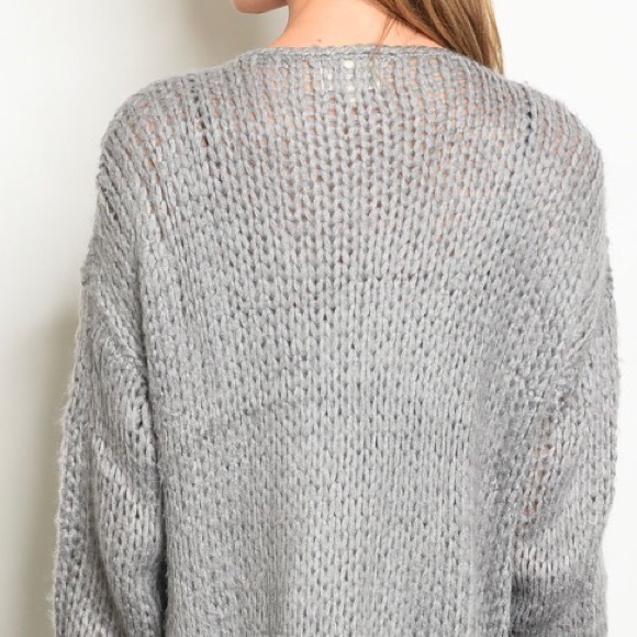 ❄️GRAY CHUNKY KNIT CARDIGAN - Picture 6 of 12